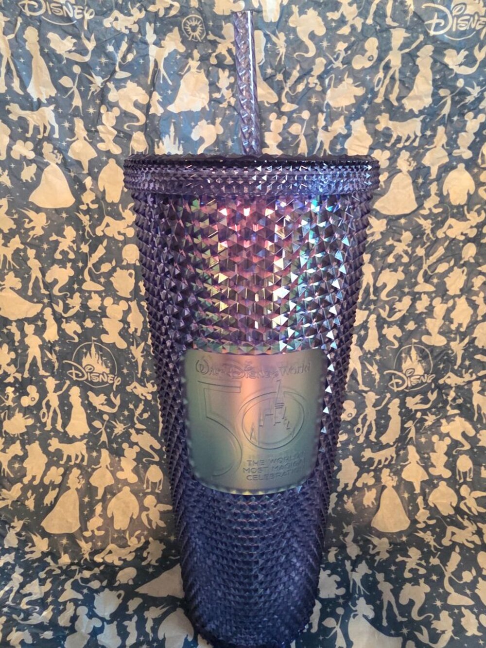NWT Starbucks x Disney World 50th Anniversary Purple Studded Tumbler